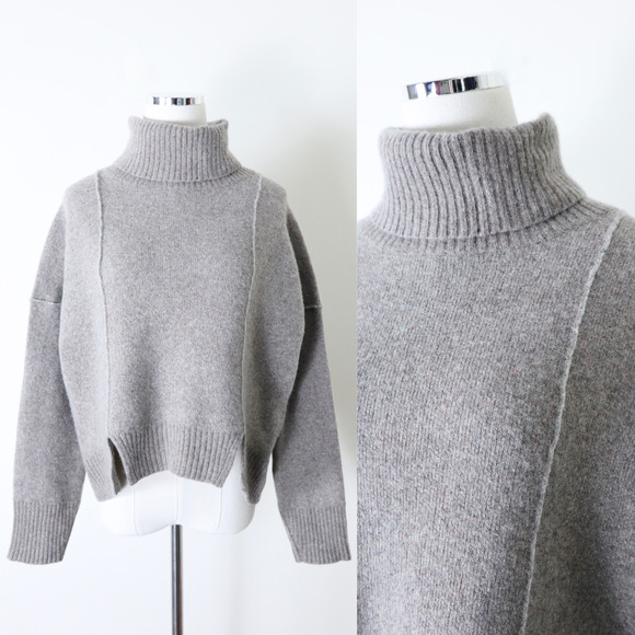 Brochu Walker Sweaters - Brochu Walker Size S Carnaby Turtleneck Sweater Seam Double Knit Pullover Taupe